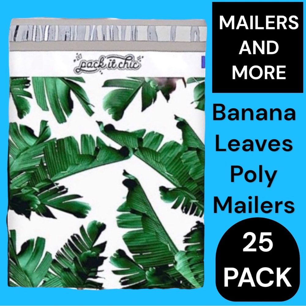 25 10X13 Poly Mailers Banana Leaves Flat Mailers PRICE IS FIRM - Picture 5 of 7